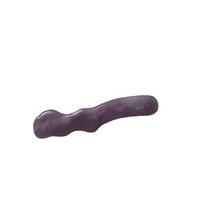 Minimalist resin wavy hair clip in deep purple liquid finish on white background
