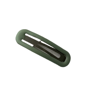 Minimalist matte army green teardrop snap clip for side bangs hair styling