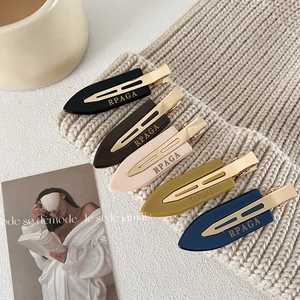 Korean Seamless Makeup Hair Clips For Women Gold Lettering Acetate Alloy Metal Bangs Side Clip Fashion Hairpins Hair Styling Accessories