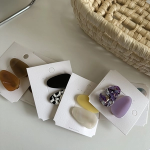 Barrettes à cheveux en acétate en forme de goutte d'eau avec motifs de marbre