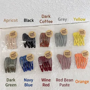 Set of 5 minimalist matte metal BB hair clips in ten assorted elegant colors for women