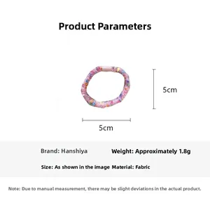 Close-up of colorful woven plush hair scrunchie with 5cm diameter and lightweight fabric