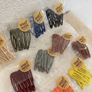 Elegant Matte Alloy Water Drop BB Hair Clips Simple Solid Color Snap Clips For Women Fashion Hair Accessories Gift