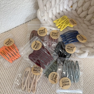 5-piece set of Morandi colored BB hair clips in minimalist handmade gift packaging