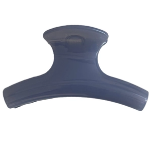 Elegant dark grey-blue glossy candy color hair claw clip for thick hair styling