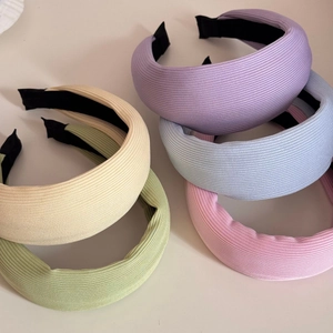 Lot de serre-têtes en maille rayée aux couleurs pastel : violet, bleu, rose et crème