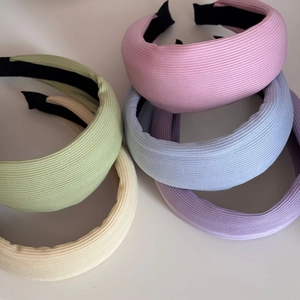 Lot de serre-têtes en tricot rayé aux tons Morandi avec rembourrage en éponge confortable