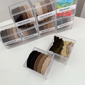 High elasticity minimalist hair bands set in assorted earth and macaron colors pack