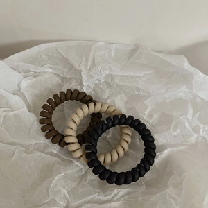 Matte Plastic Resin Telephone Wire Hair Ties Spiral No Crease Elastic Hair Bands For Women Girls Elegant Simple Style