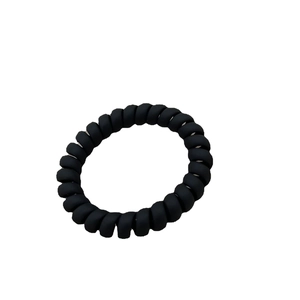 Classic matte black spiral hair coil with durable elastic resin for hair styling