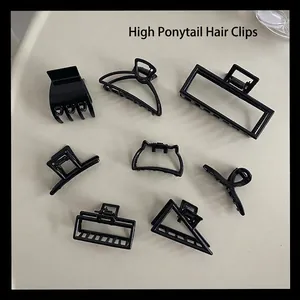 Minimalist Metal Hair Claw Clips For Women Black Gold Silver Small Geometric Square Triangle Hair Clamp Styling Accessories