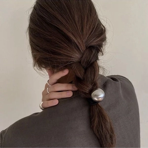 Minimalist Brushed Metal Ball Hair Tie High Elastic Rubber Band Korean Style Gold Silver Rose Gold Ball Hair Rope For Women