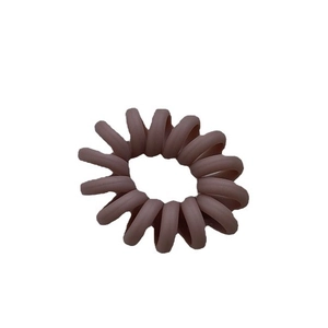 Matte finish spiral telephone wire hair tie in dusty rose pink color for women
