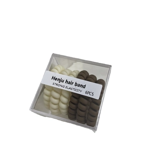 Lot de 6 chouchous spirales haute élasticité en coloris crème et marron foncé pour femme