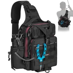 Tactical Fishing Tackle Bag Waterproof Single Shoulder Crossbody Backpack Multi Functional Outdoor Gear Storage Bag