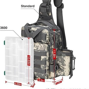 Waterproof digital camouflage fishing shoulder bag with 3600 lure box storage