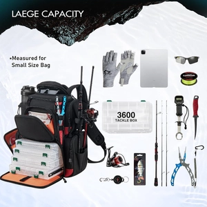Waterproof fishing backpack with padded straps and multiple storage compartments