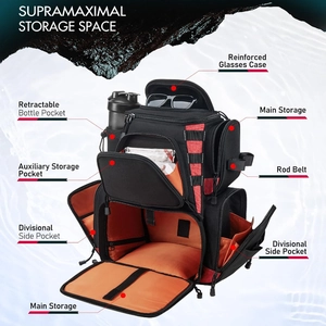 Waterproof fishing backpack for men with large main compartment and padded shoulder straps
