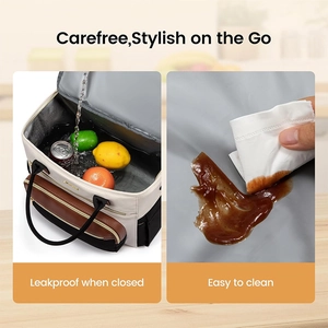 Waterproof 15.6 inch lunch backpack with leakproof liner and easy-clean material