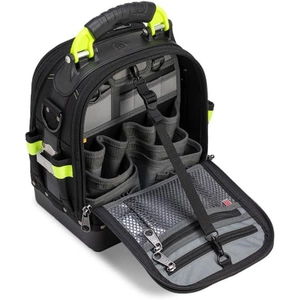 Heavy-duty technician tool backpack with multiple compartments and waterproof base