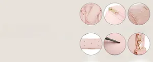 Detailed views of waterproof pink travel bag showing metal zippers and reinforced shoulder straps