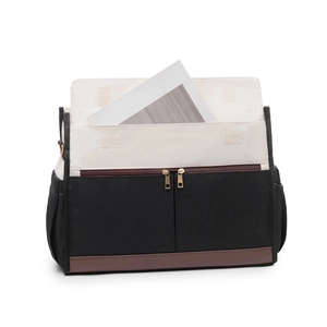 Detail view of the multi-compartment lunch bag showing large capacity and tiered storage