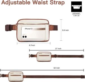 Waterproof PU leather sling bag with adjustable strap from 27 to 52 inches and lightweight design