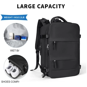 Großer USB Business Reiserucksack 1kg mit separatem Schuhfach und Nass-Trocken-Trennung