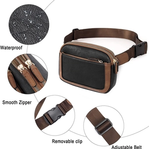 Kunstleden crossbody heuptas met verstelbare riem en waterdicht tweekleurig design