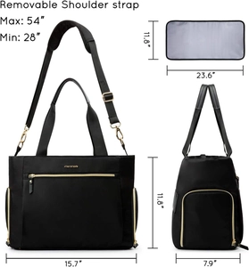 Waterproof diaper bag dimensions and accessories with changing pad and shoulder strap