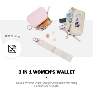 3-in-1 waterproof nylon fashion wallet set with RFID protection and key ring