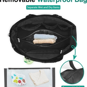 Wickeltasche mit großer Kapazität, wasserdichten Trennwänden und Klarsichttasche