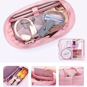 Pink large travel duffel bag with shoe compartment and laptop sleeve for gym and fitness