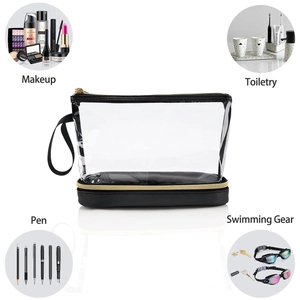 Détail de la trousse de toilette en PVC à grande capacité avec séparation sec et humide