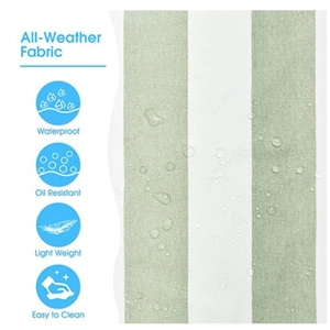 Waterproof large striped beach tote bag with durable green and white sandproof fabric