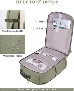Detail of 180-degree flat opening laptop compartment for 17-inch MacBook and tablet