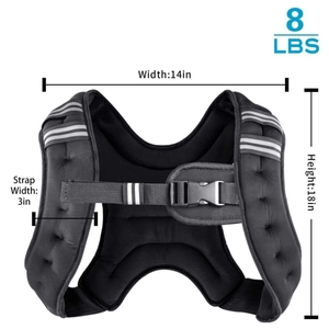 Gilet zavorrato regolabile da 8 lbs per corsa con strisce riflettenti e tessuto in nylon