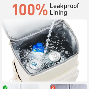 Waterproof cream casual laptop backpack for women with 100% leakproof cooling lining