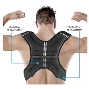 Gilet zavorrato regolabile per corsa con tasche in rete e cinghie elastiche con design a H