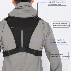 Unisex reflective running chest bag made of breathable neoprene with adjustable straps