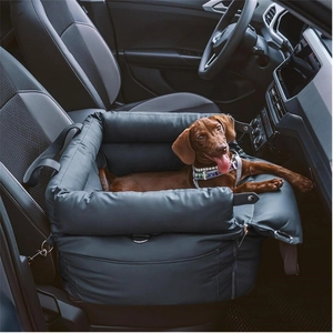 Siège Auto Imperméable et Rembourré pour Animaux Chiens Chats Rehausseur de Voyage avec Sangles de Sécurité Lit de Voiture en Polyester