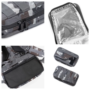 Detailansicht der taktischen Camouflage-Tasche mit Isolierfutter und MOLLE-System