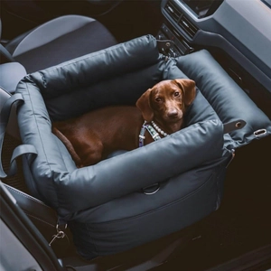 Siège auto étanche pour animaux en gris foncé avec rembourrage épais pour plus de confort