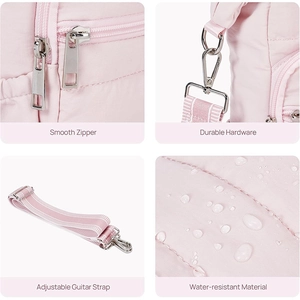 Pink hiking water bottle bag with crossbody strap and durable water-resistant fabric