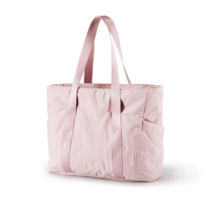 Bagsmart Women Large Capacity Tote Bag Nylon Water Resistant Shoulder Handbag With Yoga Mat Buckle Laptop Compartment Travel Fitness Gym Bag