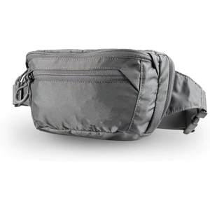 Tactical nylon waist bag showing double-layer structure and adjustable side buckle strap
