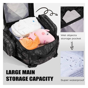 Wasserdichte Wickeltasche im Tarnmuster-Tactical-Design mit großem Stauraum
