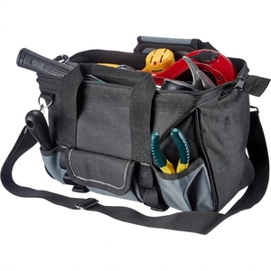 Large Oxford fabric tool bag with reinforced handles and adjustable shoulder strap
