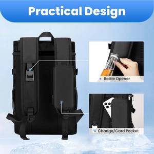 Sac à dos isotherme extérieur avec décapsuleur et poche de carte sur bretelle
