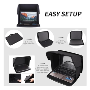 Three-step easy setup guide for portable laptop sun shade and privacy screen cover
